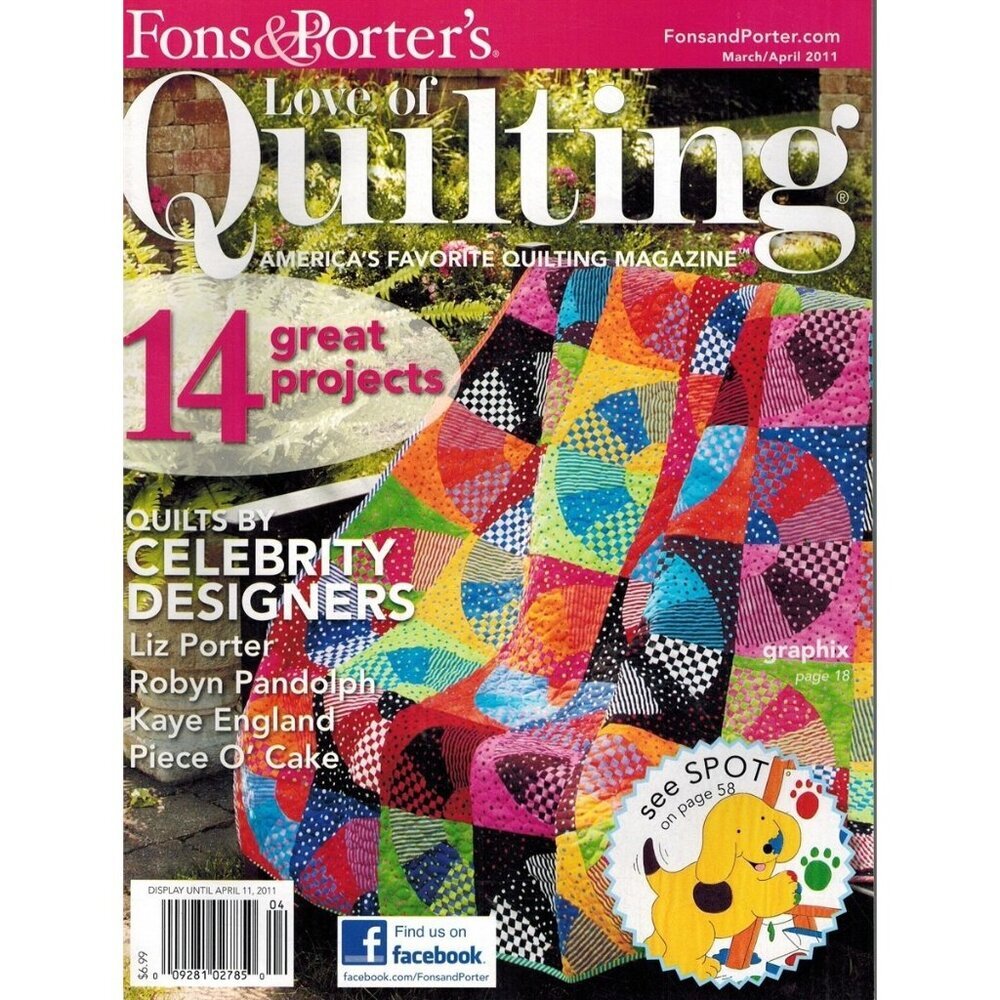 Love Of Quilting Vol. 16 Issue 92 March/April 2011 Single Issue Fons & Porter Qu